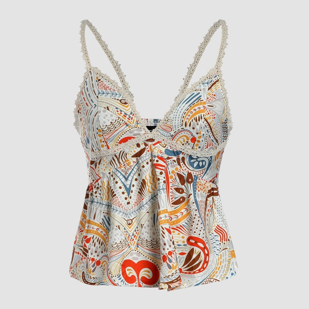 Cider Y2K Printed Flowy Tank Top